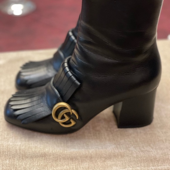 Gucci Marmont Boot Fringe Kilty Bootie NWOT - Picture 12 of 13